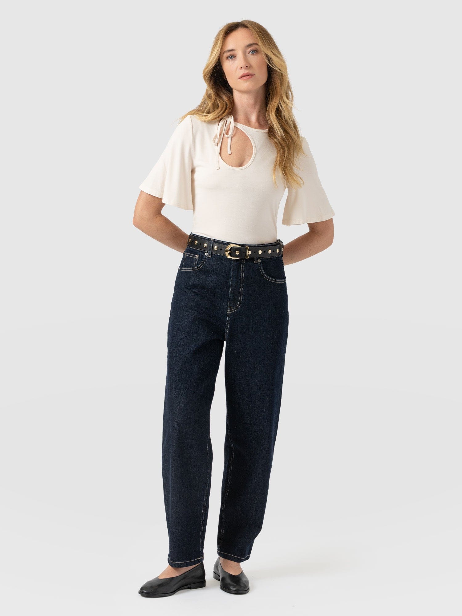 Freya Tie Tee - Cream - Women's T-shirts | Saint + Sofia® USA