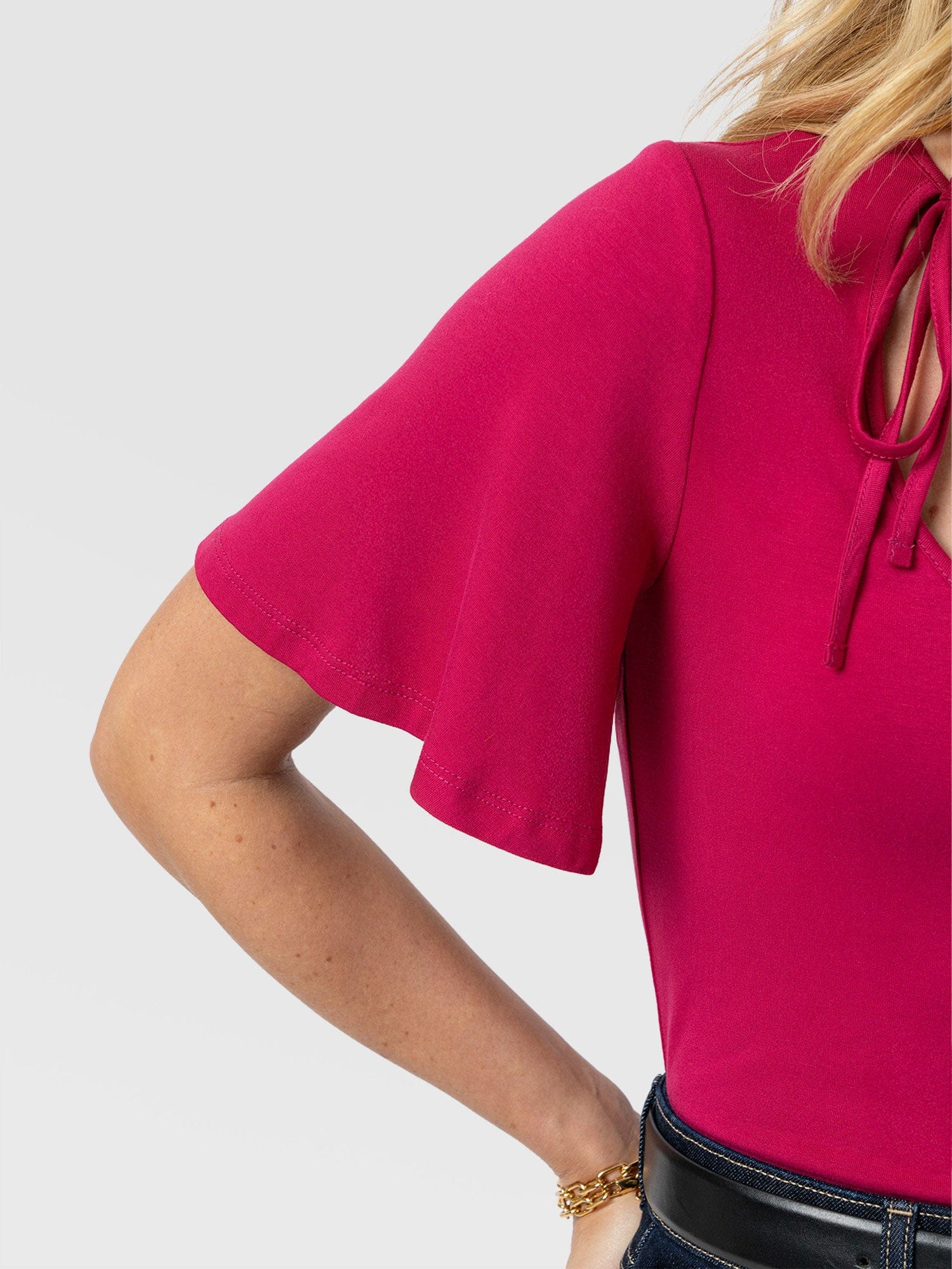 Freya Tie Tee - Fuchsia Pink - Women's T-shirts | Saint + Sofia® USA
