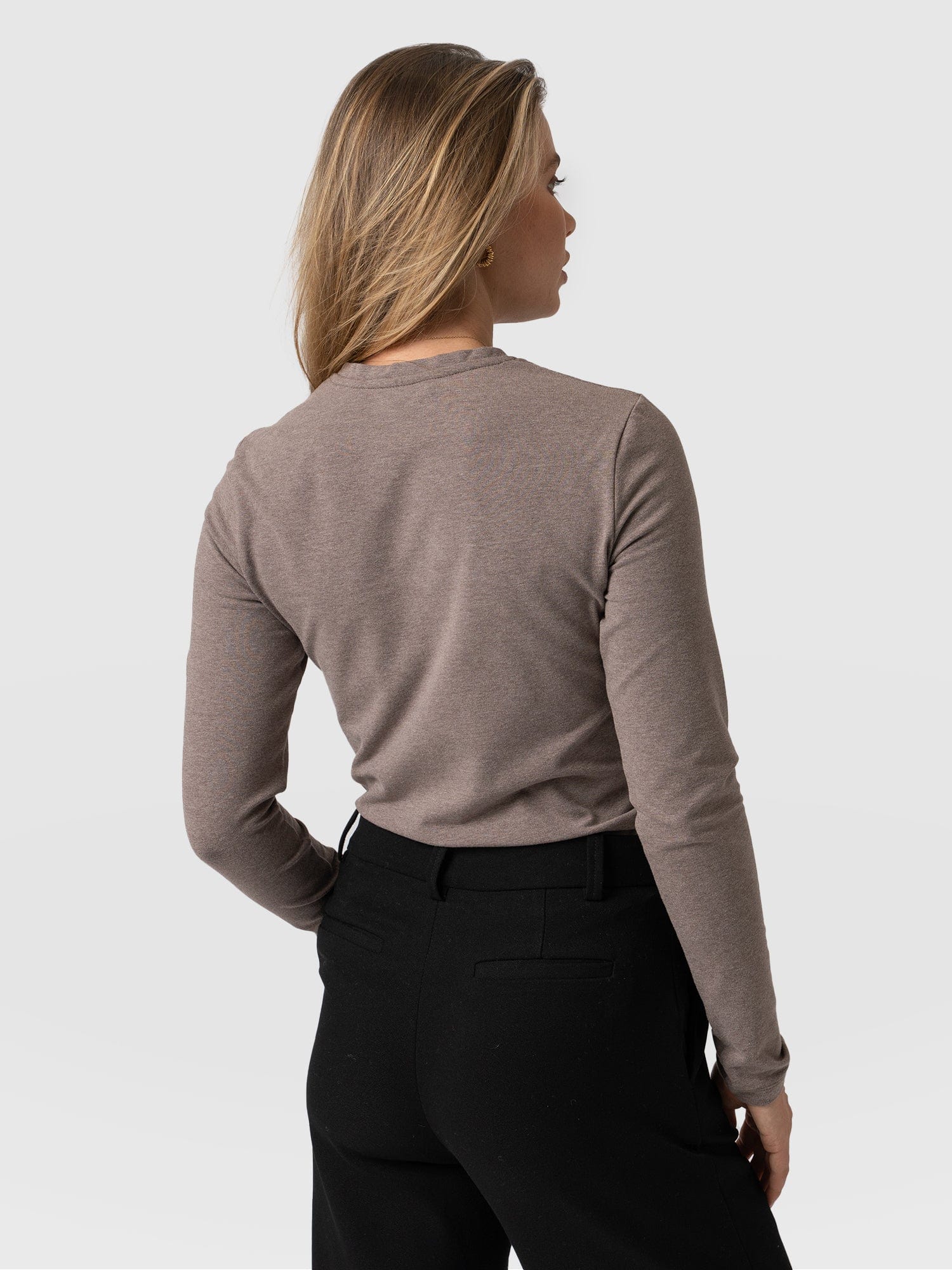 Glen Crew Neck Tee Coco Melange - Women's T-Shirts | Saint + Sofia® USA