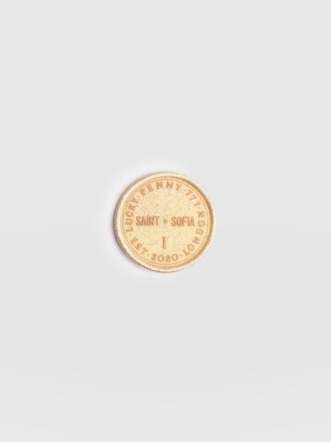 Gold Coin Sticker Badge - Cream - Women's Accessories | Saint + Sofia® USA