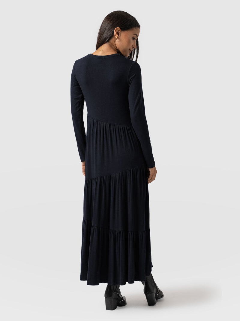 Greenwich Dress Asymmetric Navy - Women's Dresses | Saint + Sofia® USA