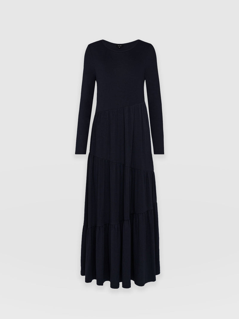 Greenwich Dress Asymmetric Navy - Women's Dresses | Saint + Sofia® USA