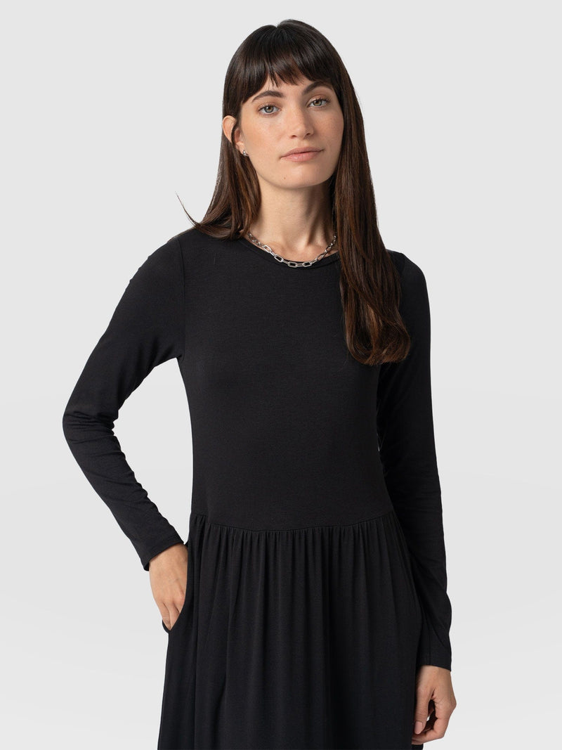 Greenwich Dress Black Sleeves - Women's Dresses | Saint + Sofia® USA