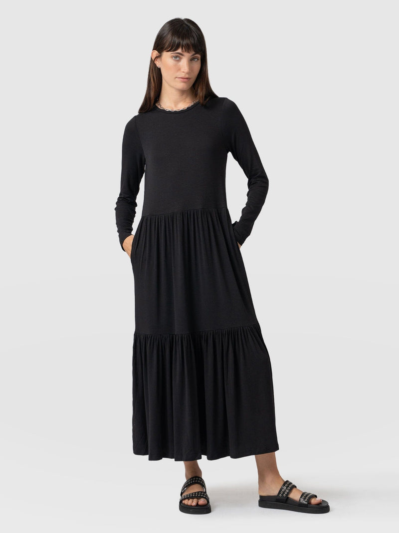 Greenwich Dress Black Sleeves - Women's Dresses | Saint + Sofia® USA