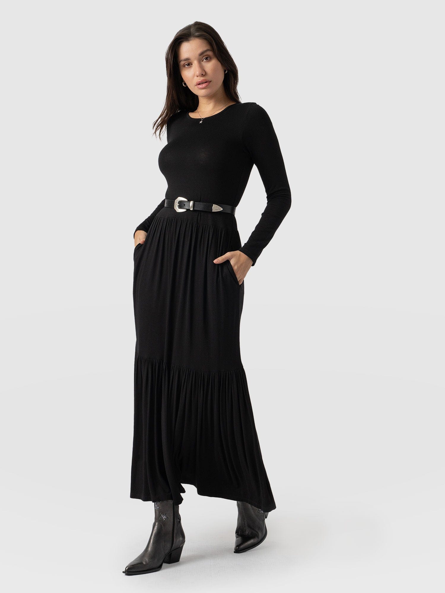 Greenwich Dress Black Sleeves - Women's Dresses | Saint + Sofia® USA