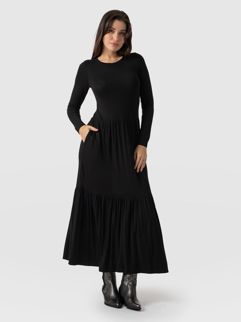 Greenwich Dress Black Sleeves - Women's Dresses | Saint + Sofia® USA