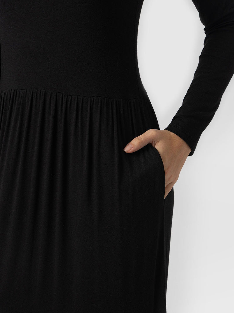 Greenwich Dress Black Sleeves - Women's Dresses | Saint + Sofia® USA