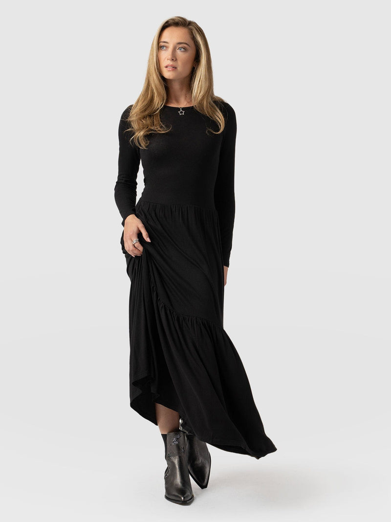 Greenwich Dress Black Sleeves - Women's Dresses | Saint + Sofia® USA