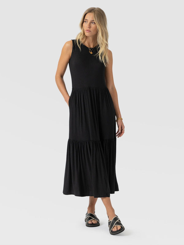 sofia trim jersey midi dress Saint + Sofia | Women's Greenwich Dress | Dress | Black