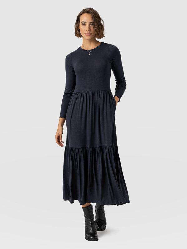 Greenwich Dress Navy Sleeves - Women's Dresses | Saint + Sofia® USA