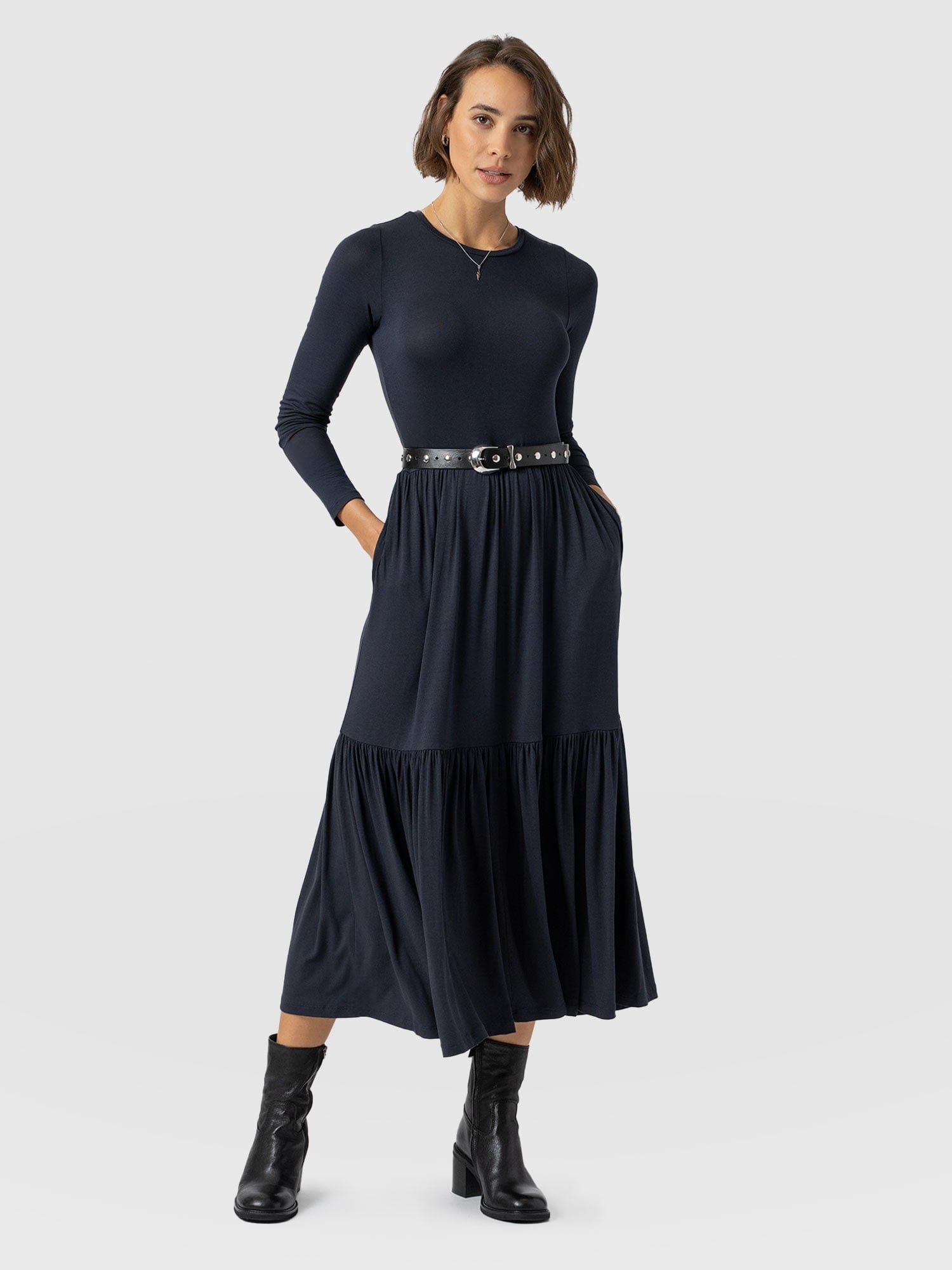 Greenwich Dress Navy Sleeves - Women's Dresses | Saint + Sofia® USA