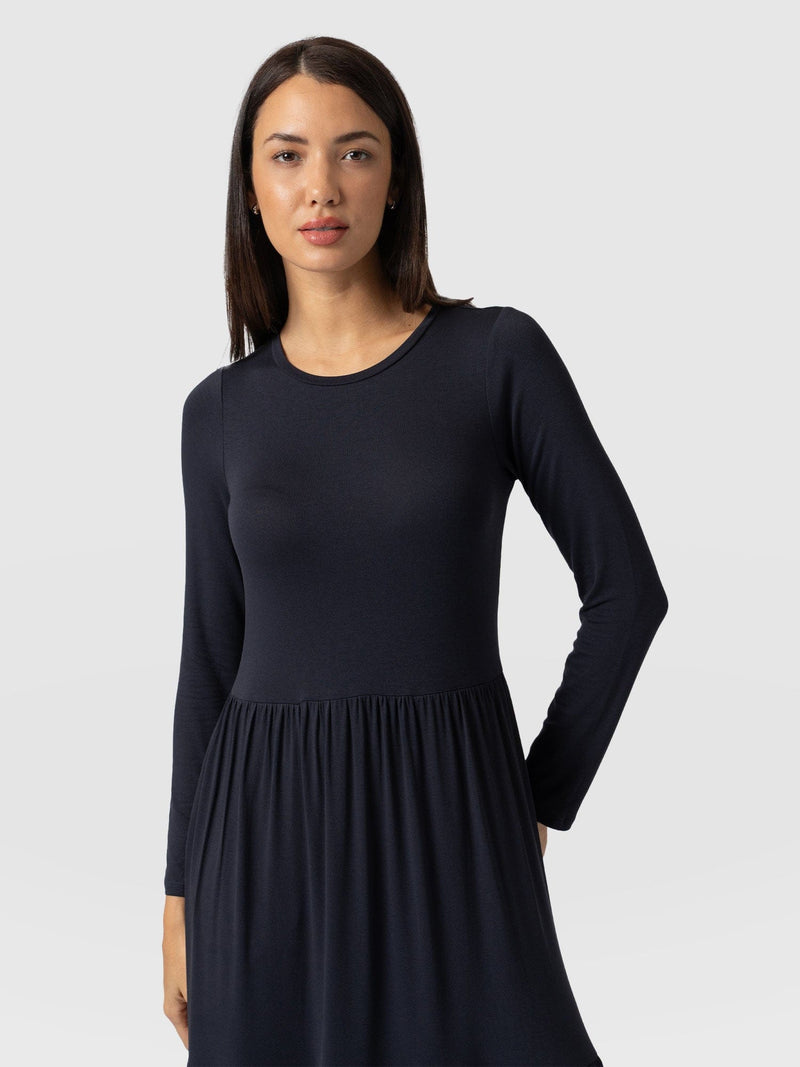 Greenwich Dress Navy Sleeves - Women's Dresses | Saint and Sofia® USA