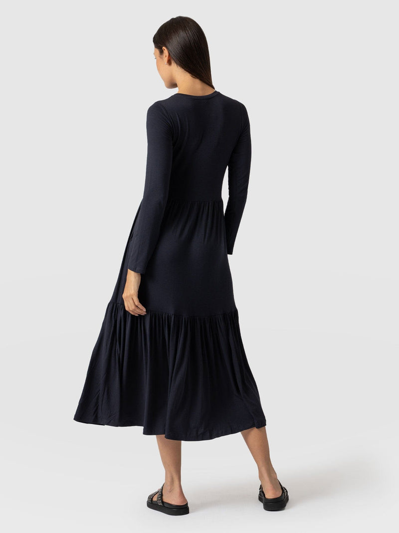 Greenwich Dress Navy Sleeves - Women's Dresses | Saint and Sofia® USA