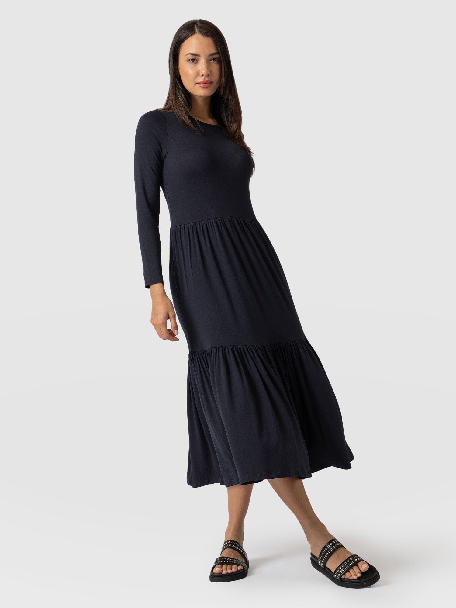 Greenwich Dress Navy Sleeves - Women's Dresses | Saint and Sofia® USA