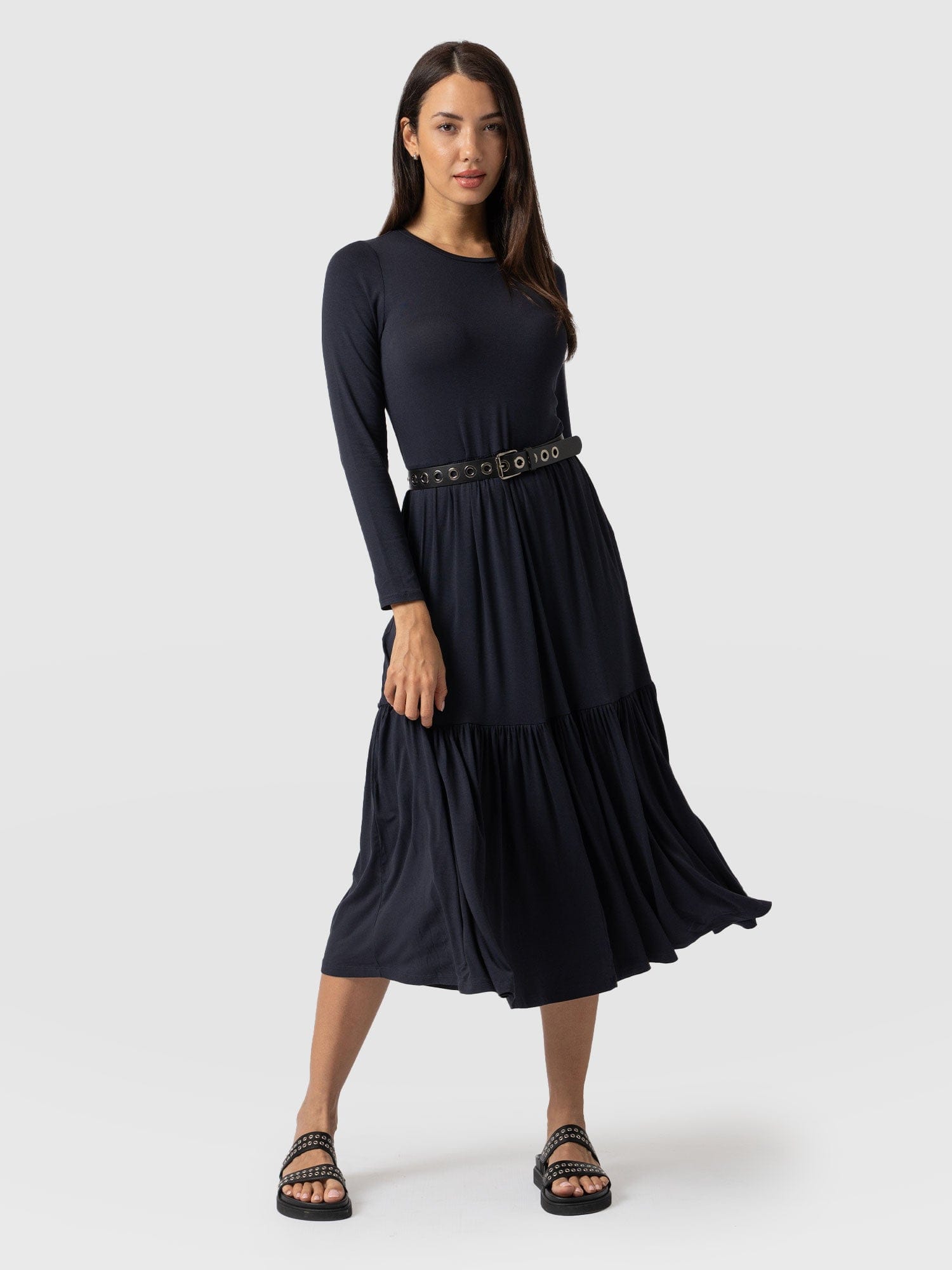 Greenwich Dress Navy Sleeves - Women's Dresses | Saint and Sofia® USA