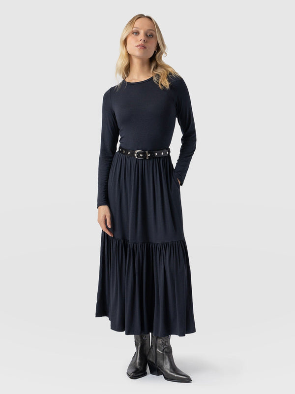 Greenwich Dress Navy Sleeves - Women's Dresses | Saint + Sofia® USA