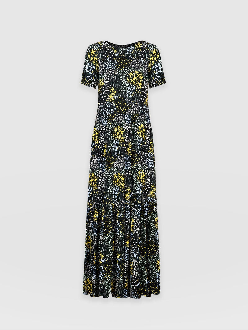 Greenwich Dress Short Sleeve Blue Ditsy Floral - Women's Dresses | Saint + Sofia® UK