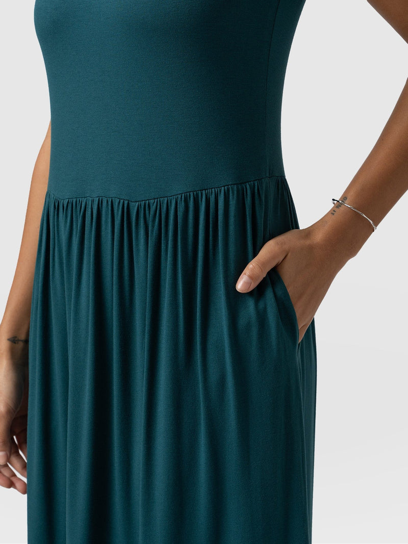 Greenwich Dress Short Sleeve Deep Green - Women's Dresses | Saint + Sofia® USA
