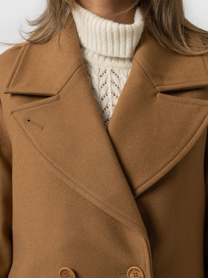 Halcyon Coat Camel - Women's Wool Coats | Saint + Sofia® USA