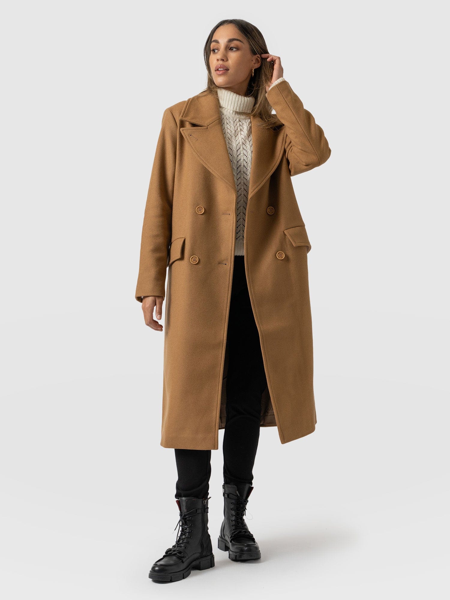 Halcyon Coat Camel - Women's Wool Coats | Saint + Sofia® USA