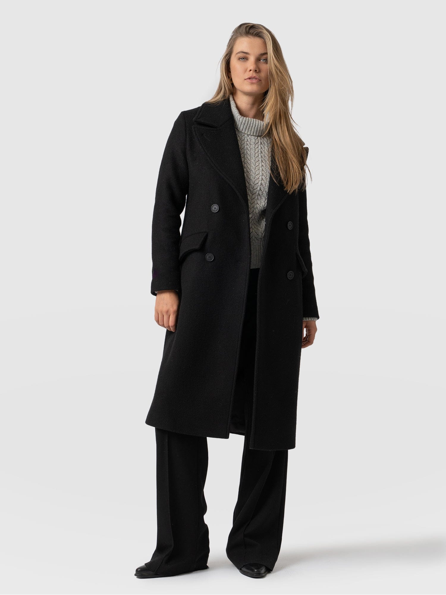 Black fitted sale coat ladies