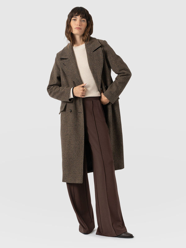 Hampton Coat - Brown Chevron - Women's Outerwears | Saint + Sofia® USA