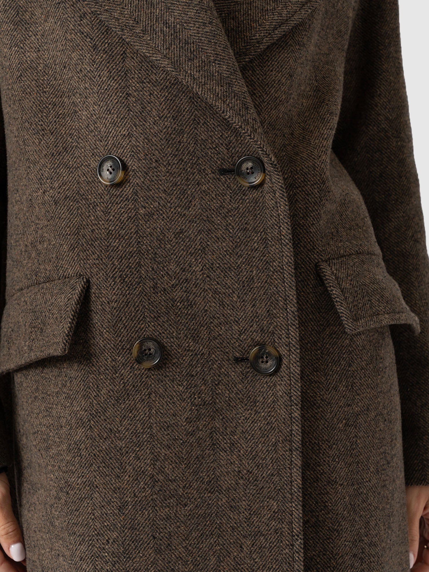 Hampton Coat - Brown Chevron - Women's Outerwears | Saint + Sofia® USA