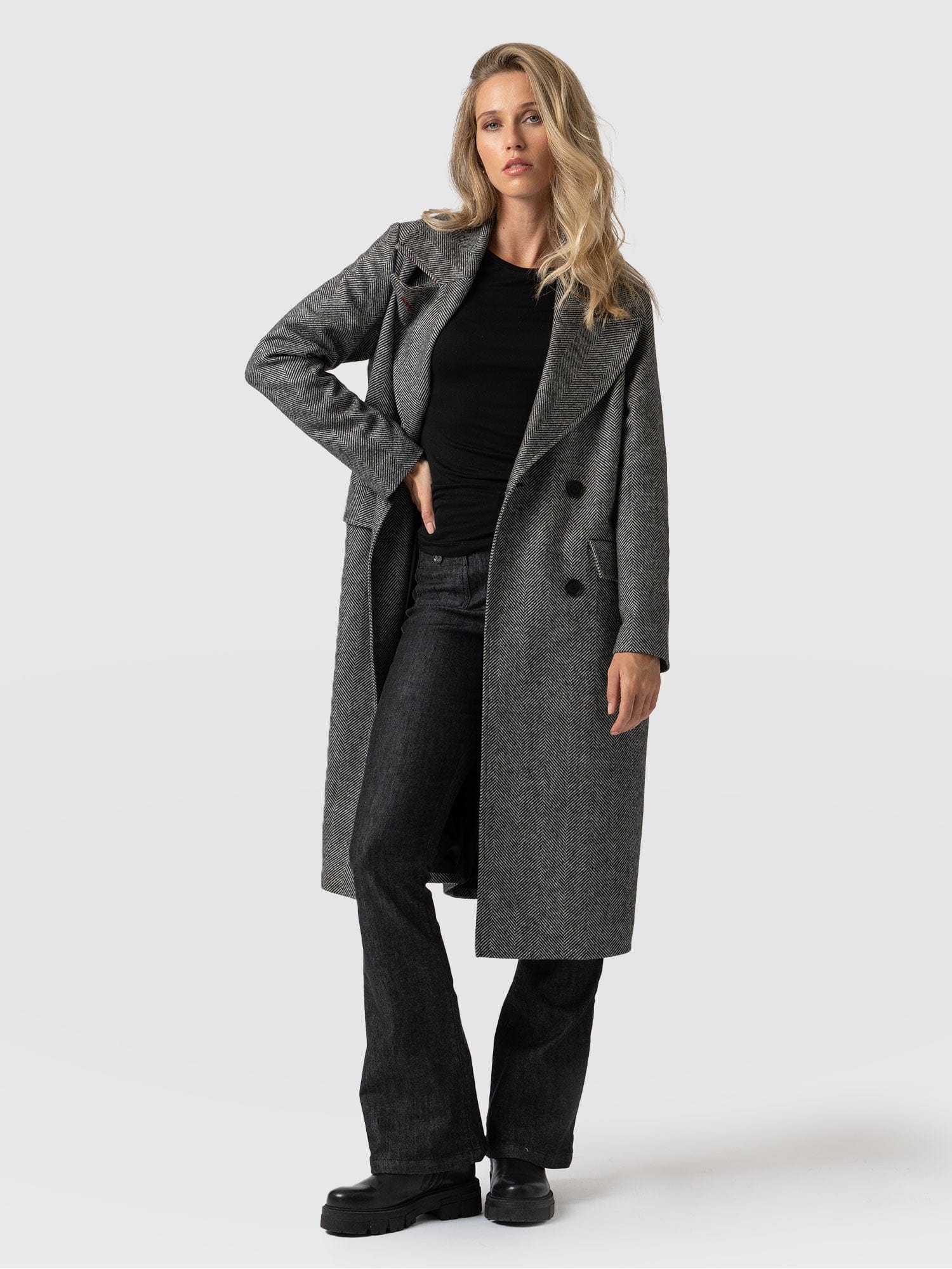 Ladies grey store wool coat uk