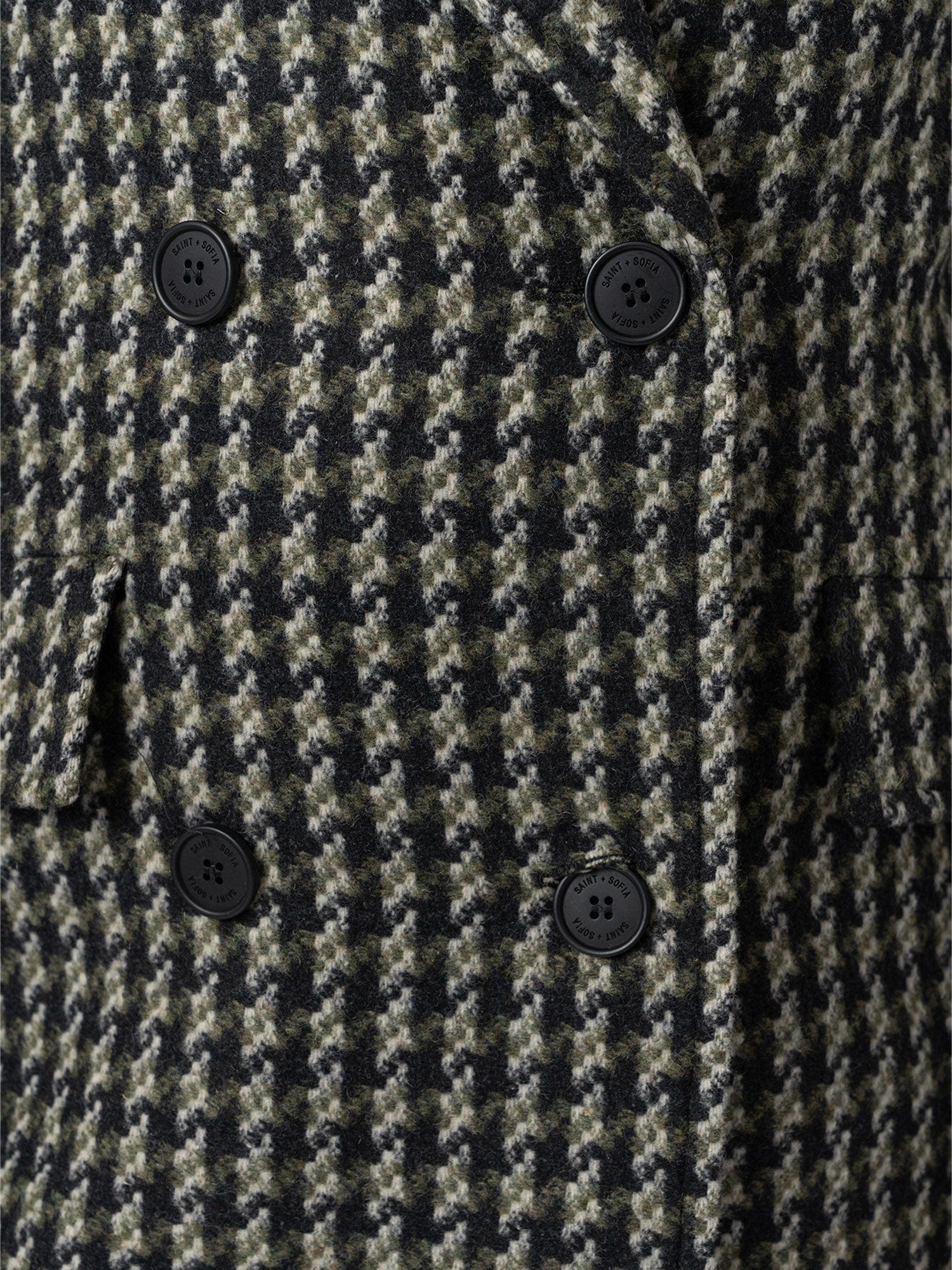 Hampton Coat Olive Houndstooth - Women's Coats | Saint + Sofia® USA