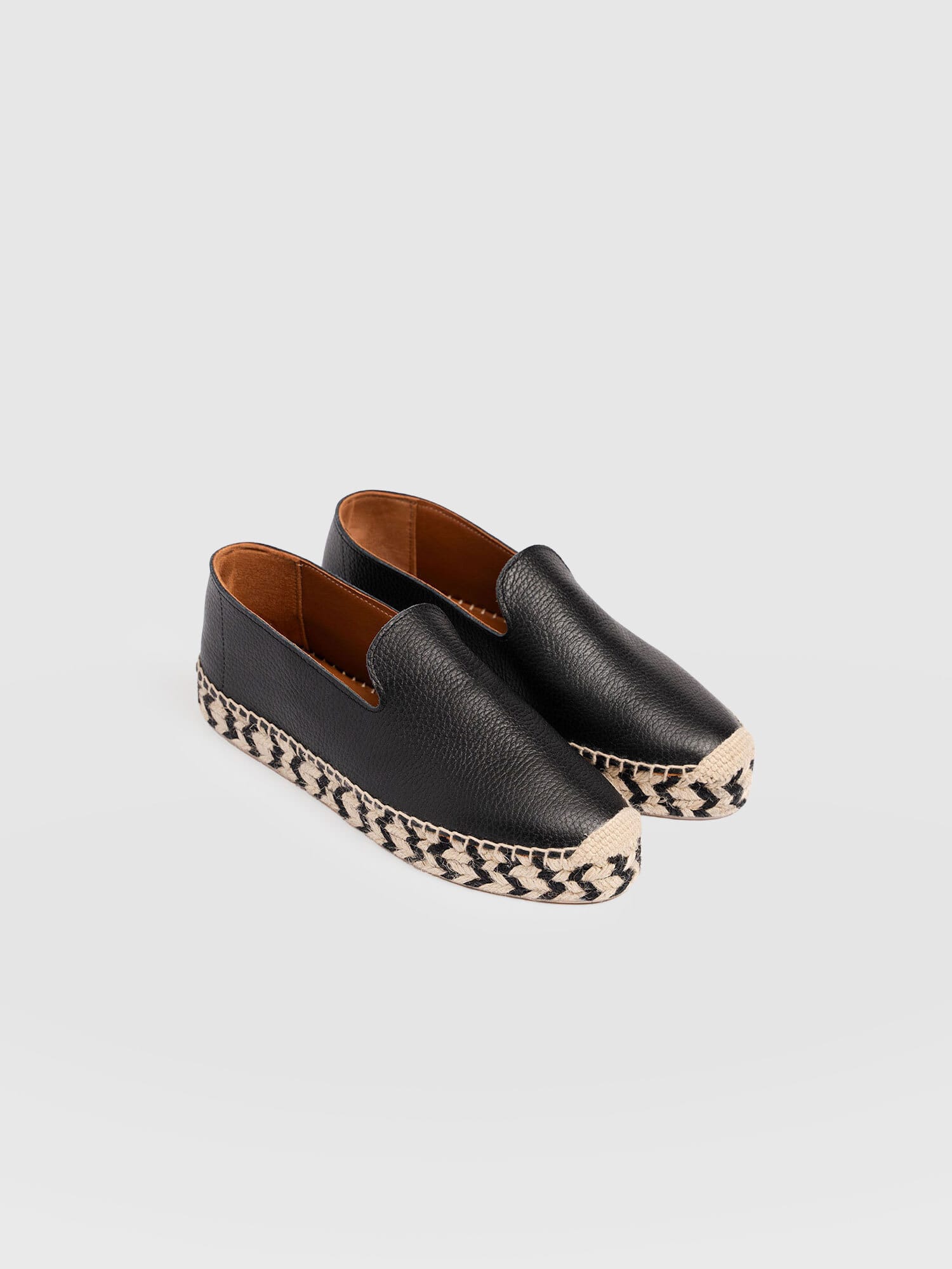 Hampton Espadrilles - Black Leather - Women's Shoes | Saint + Sofia® USA