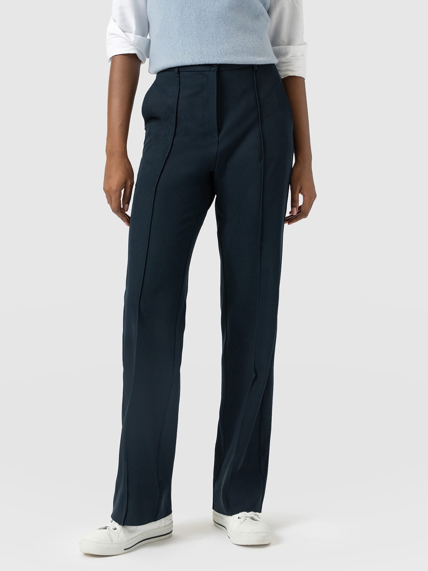 Harlow Straight Leg Pant - Navy - Women's Trousers | Saint and Sofia® USA