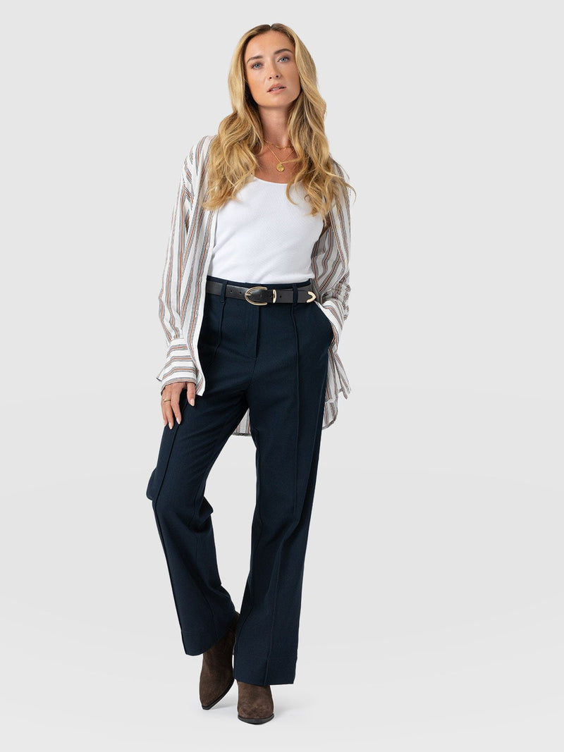 Harlow Straight Leg Pant - Navy - Women's Trousers | Saint + Sofia® USA