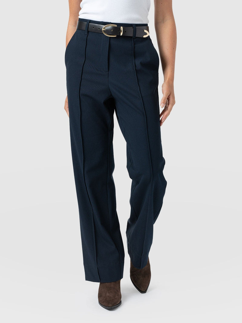 Harlow Straight Leg Pant - Navy - Women's Trousers | Saint + Sofia® USA