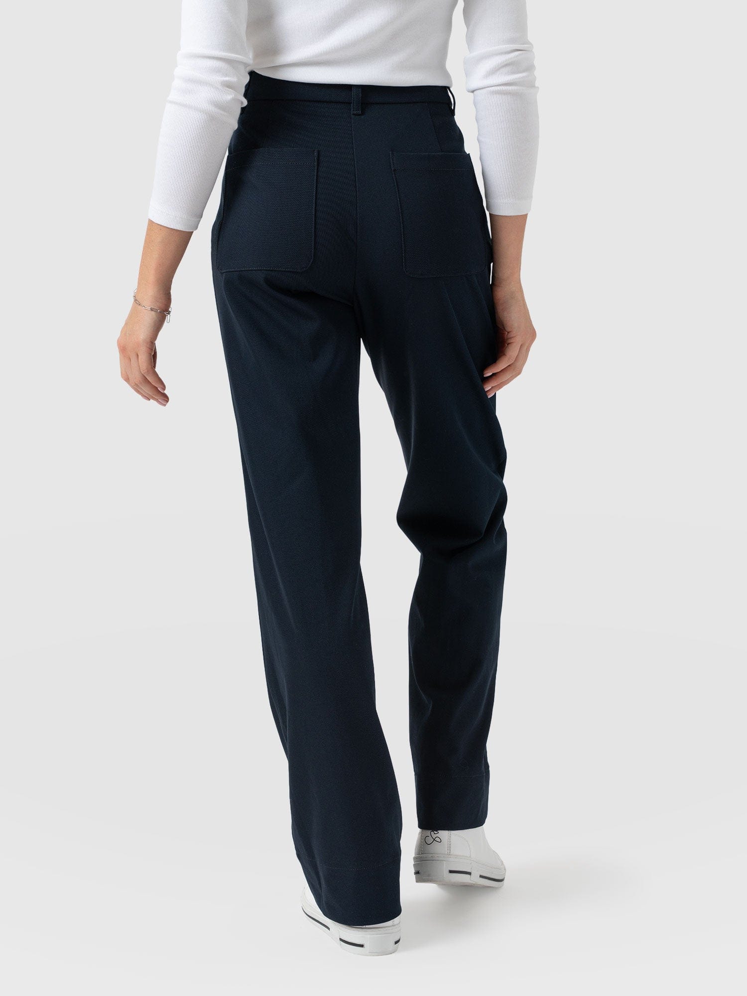 Harlow Straight Leg Pant - Navy - Women's Trousers | Saint + Sofia® USA