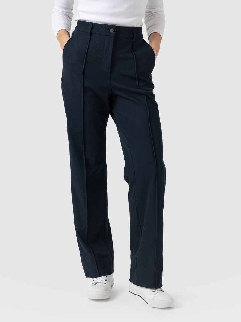 Harlow Straight Leg Pant - Navy - Women's Trousers | Saint + Sofia® USA