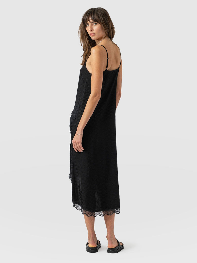 Harper Lace Cami Dress Black Jacquard - Women's Dresses | Saint + Sofia® USA