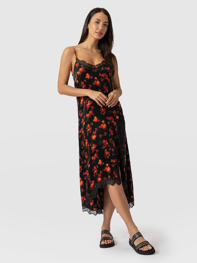 Harper Lace Cami Dress Red Aurora - Women's Dresses | Saint + Sofia® USA