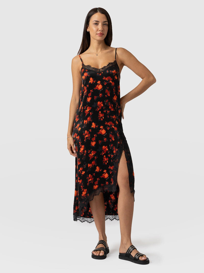 Harper Lace Cami Dress Red Aurora - Women's Dresses | Saint + Sofia® USA