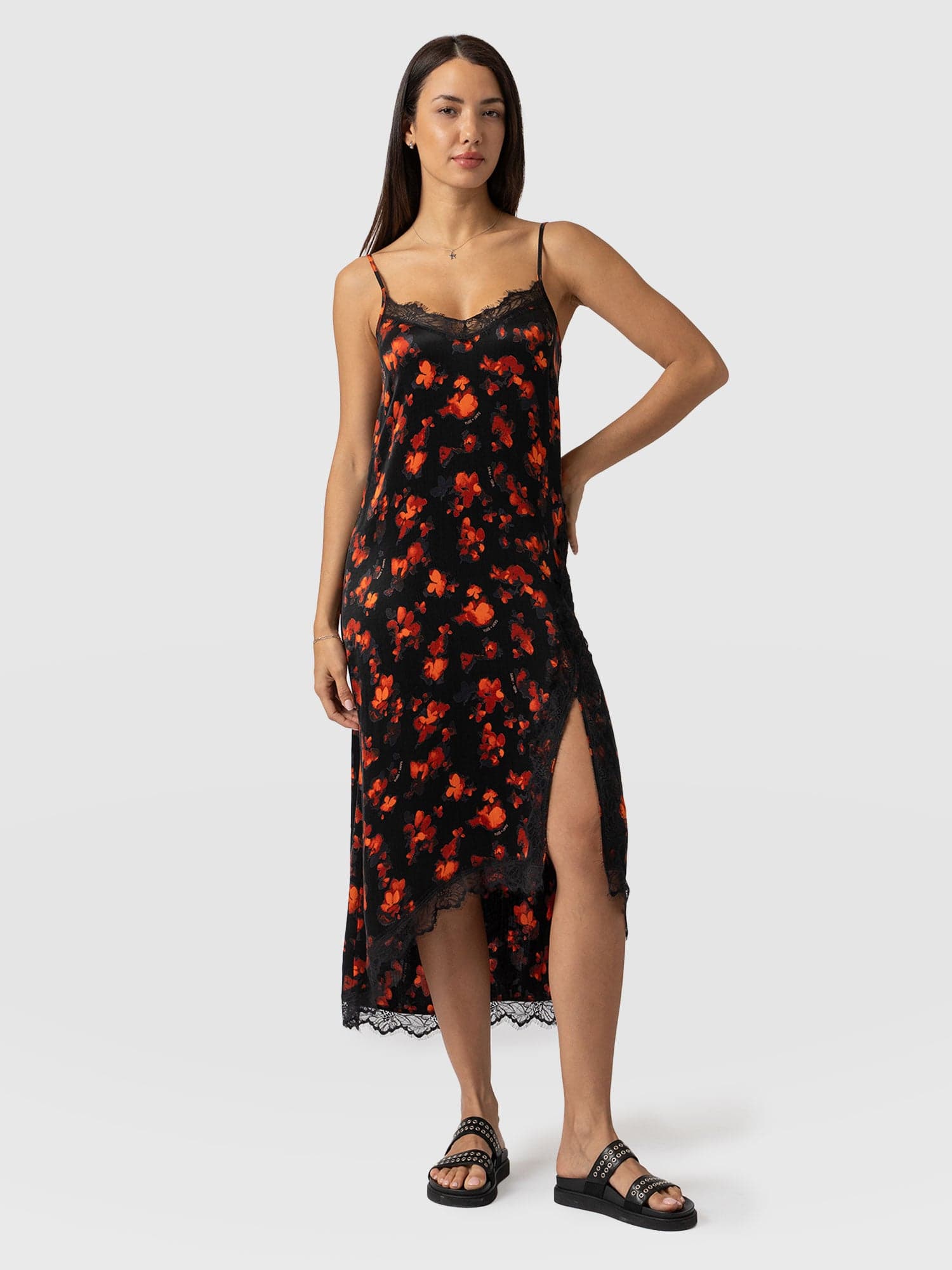 Harper Lace Cami Dress Red Aurora - Women's Dresses | Saint + Sofia® USA