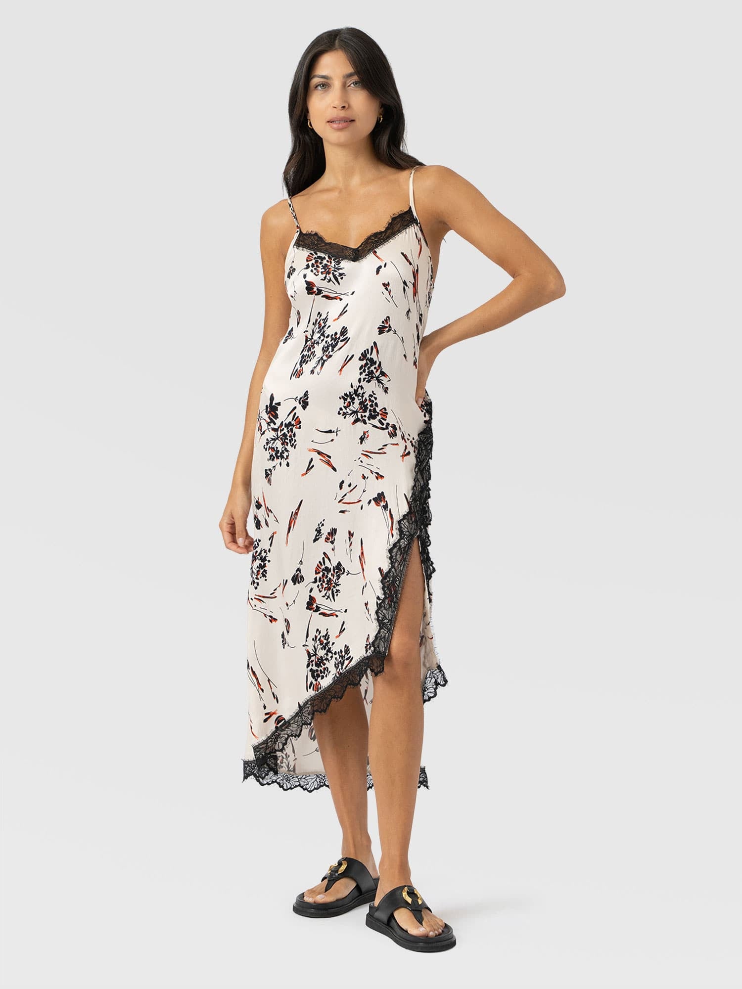 Harper Lace Cami Dress - White Mist Floral - Women's Dresses | Saint + Sofia® USA