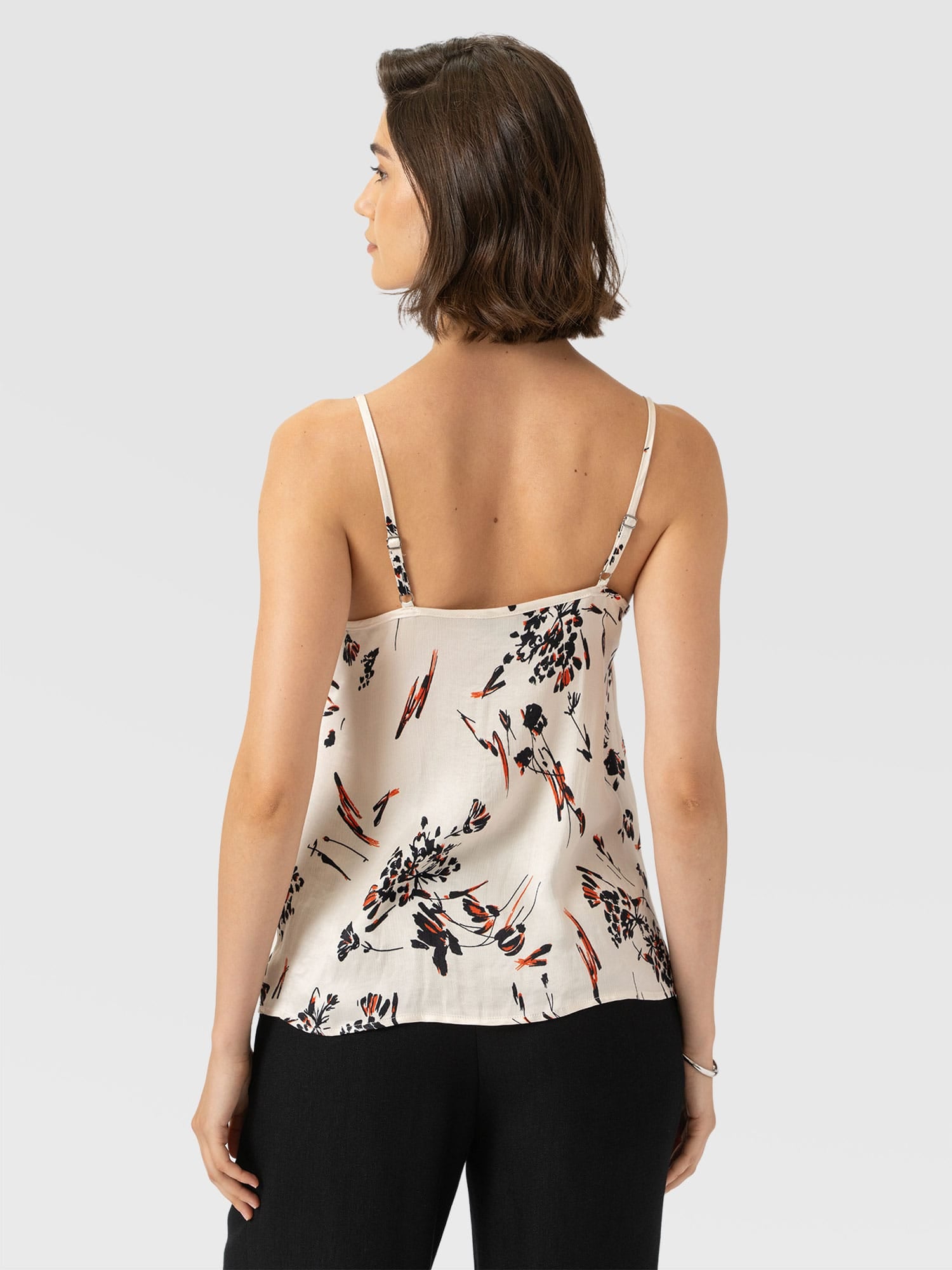 Harper Lace Cami - White Mist Floral - Women's T-shirts | Saint and Sofia® USA