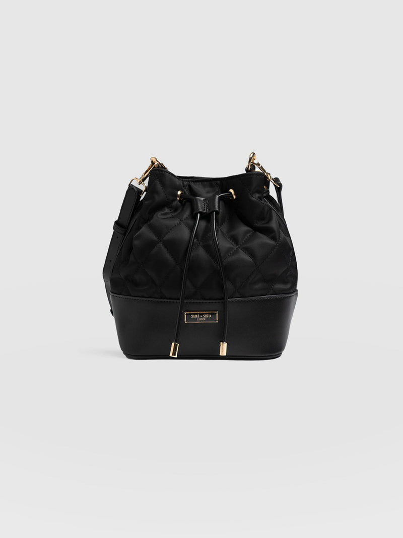 Henley Small Bucket Bag Black Nylon - Women's Bags | Saint + Sofia® USA