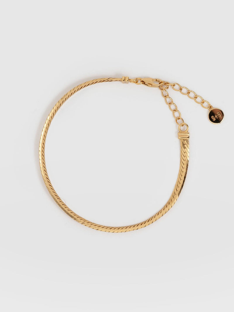 Herringbone Chain Bracelet Gold - Women's Jewellery | Saint + Sofia® UK