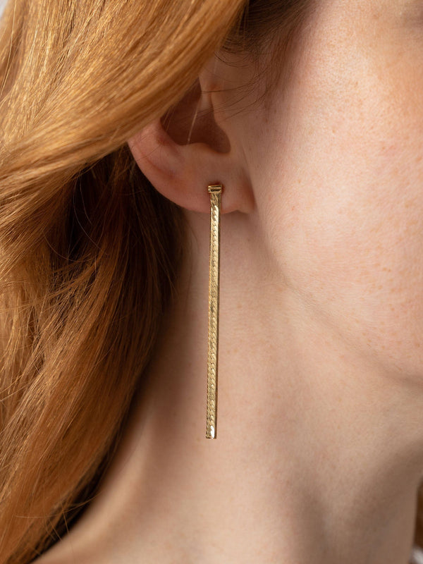 Herringbone Chain Drop Earrings Gold - Women's Jewellery | Saint + Sofia® UK