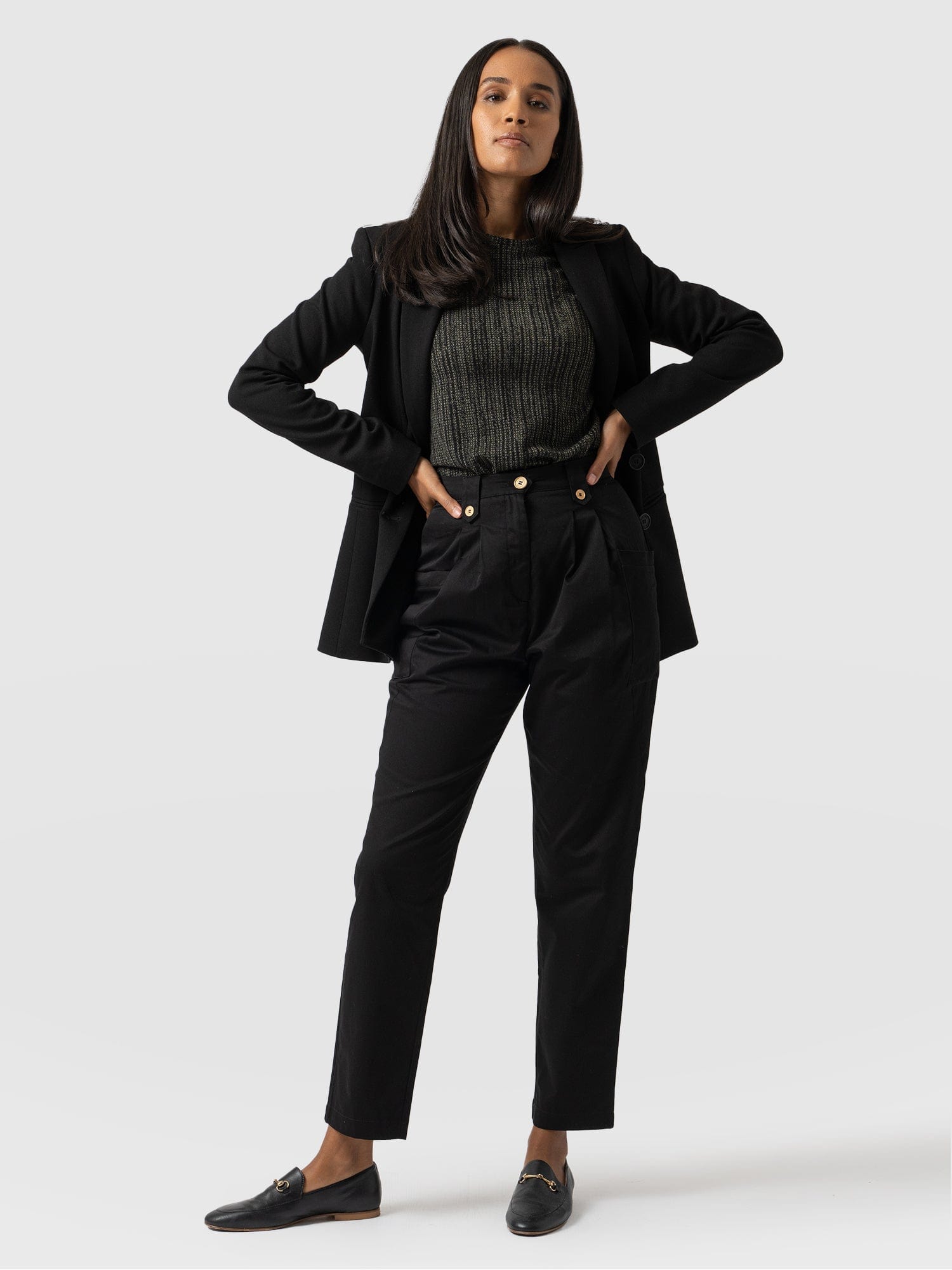 High Waisted Cargo Pant Black - Women's Pants | Saint + Sofia® USA