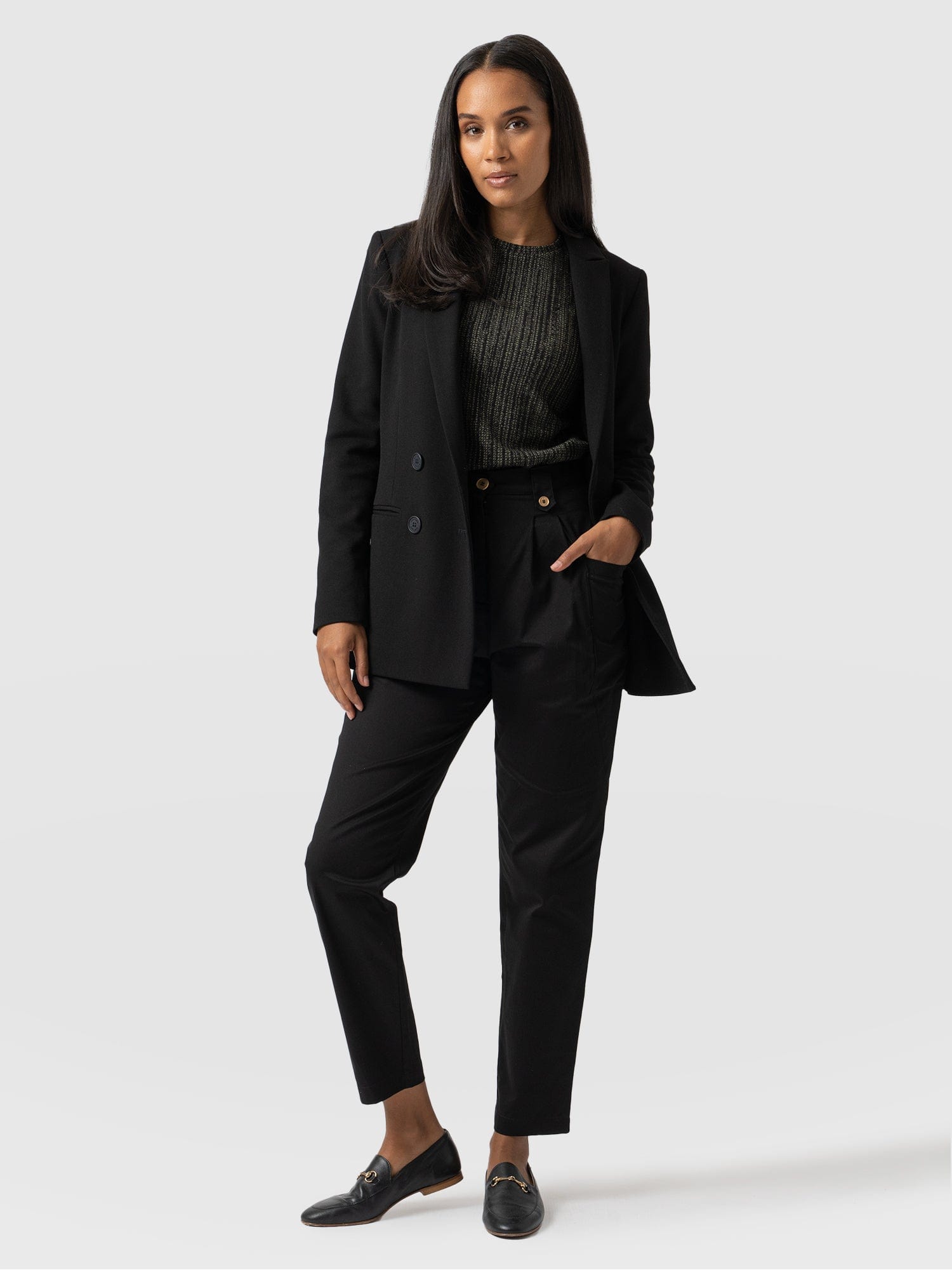 High Waisted Cargo Pant Black - Women's Pants | Saint + Sofia® USA