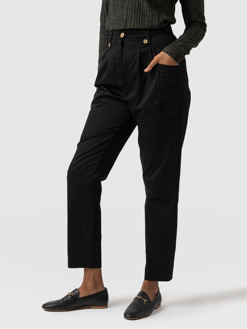 High Waisted Cargo Pant Black - Women's Pants | Saint + Sofia® USA