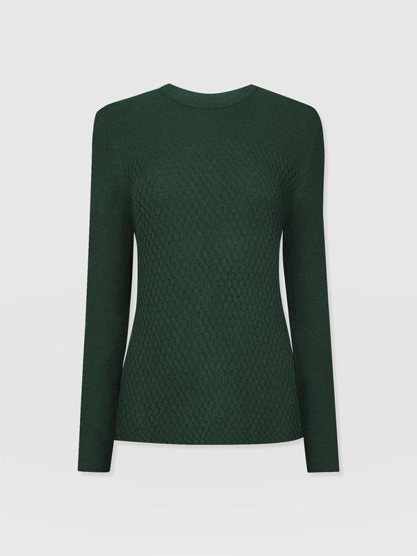 Honeycomb Rib Jumper - Green