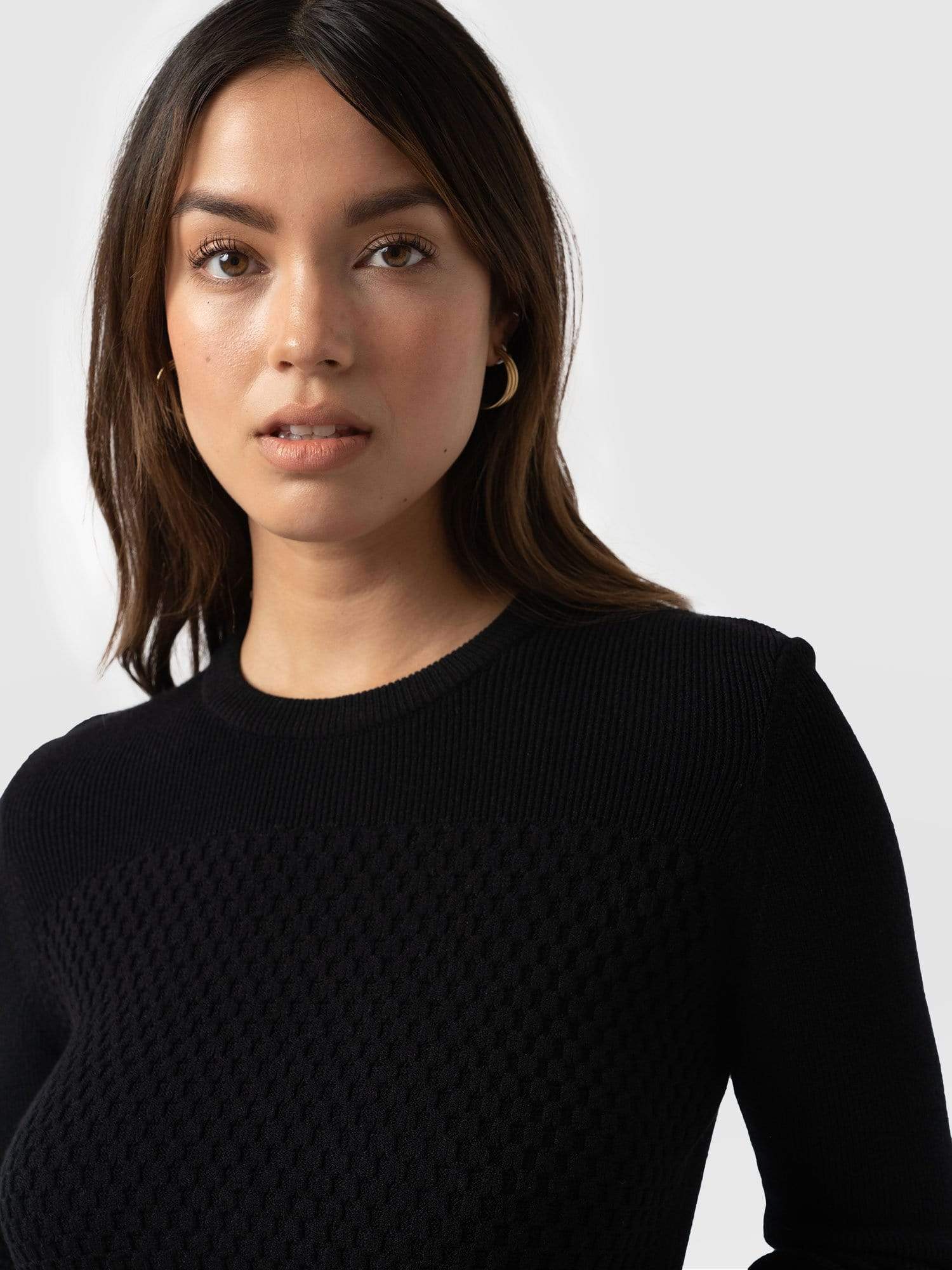 Honeycomb Rib Sweater Black - Women's Sweaters | Saint + Sofia® US