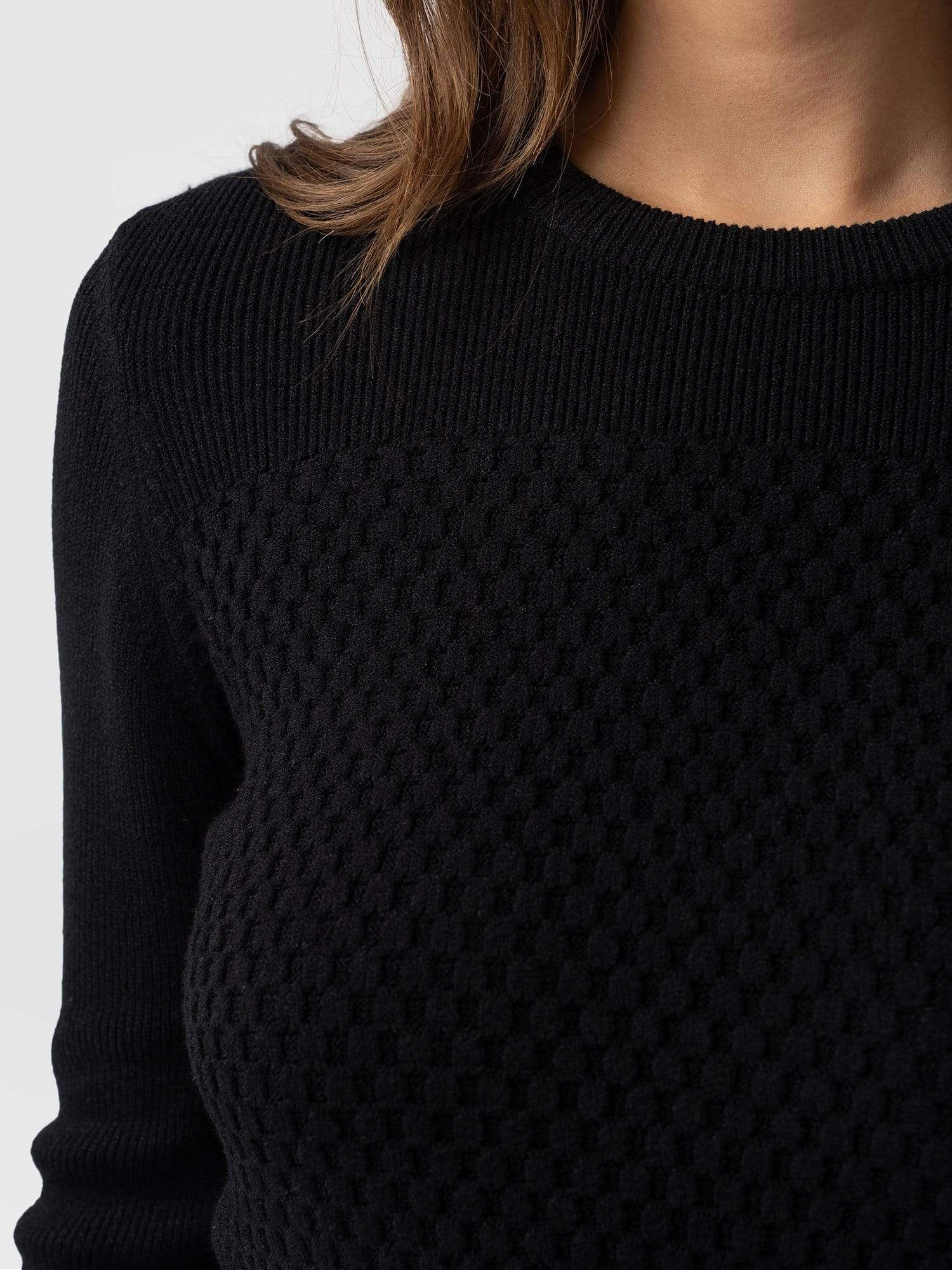 Honeycomb Rib Sweater Black - Women's Sweaters | Saint + Sofia® US